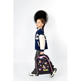 Ранец Комус Класс Light Smile черный с двумя отделениями