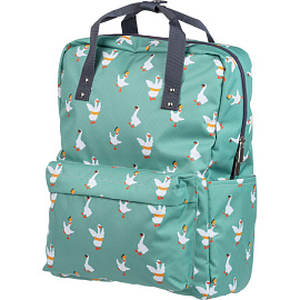 Рюкзак Комус Класс (№1 School) Квадро Гуси 17 л зелёный