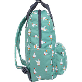 Рюкзак Комус Класс (№1 School) Квадро Гуси 17 л зелёный