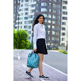 Рюкзак Комус Класс (№1 School) Квадро Гуси 17 л зелёный