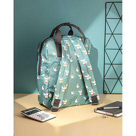 Рюкзак Комус Класс (№1 School) Квадро Гуси 17 л зелёный