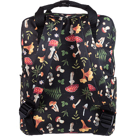 Рюкзак Комус Класс (№1 School) Квадро Грибы 17 л чёрный