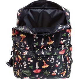 Рюкзак Комус Класс (№1 School) Квадро Грибы 17 л чёрный