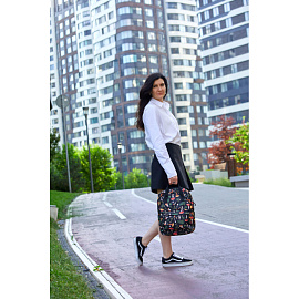 Рюкзак Комус Класс (№1 School) Квадро Грибы 17 л чёрный