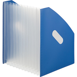 Лоток вертикальный для бумаг 100 мм Attache пластиковый синий 13 отделений