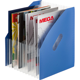 Лоток вертикальный для бумаг 100 мм Attache пластиковый синий 13 отделений