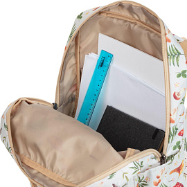 Рюкзак Комус Класс (№1 School) Квадро Грибы 17 л белый