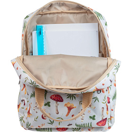 Рюкзак Комус Класс (№1 School) Квадро Грибы 17 л белый