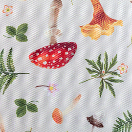 Рюкзак Комус Класс (№1 School) Квадро Грибы 17 л белый