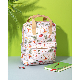 Рюкзак Комус Класс (№1 School) Квадро Грибы 17 л белый