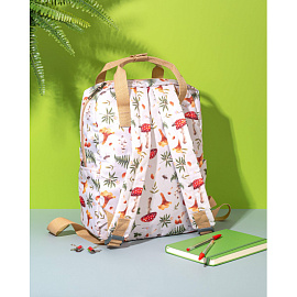 Рюкзак Комус Класс (№1 School) Квадро Грибы 17 л белый