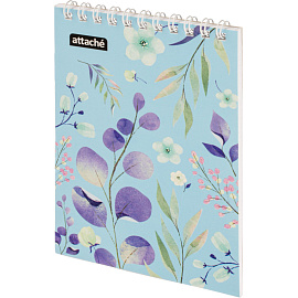 Блокнот Attache Цветы А6 40 листов в клетку на спирали (102х146 мм)