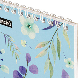 Блокнот Attache Цветы А6 40 листов в клетку на спирали (102х146 мм)