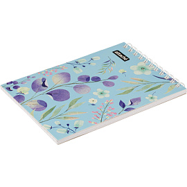 Блокнот Attache Цветы А6 40 листов в клетку на спирали (102х146 мм)