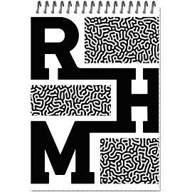 Блокнот Attache Concept А5 50 листов черный в клетку на спирали (146x204 мм)