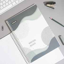 Бизнес-тетрадь Attache Граффити А4 80 листов бежевая в клетку на спирали