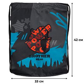 Мешок для сменной обуви Комус Класс Brother bear 330х420 мм черный с 1 отделением фото Мешок для сменной обуви Комус Класс Brother bear 330х420 мм черный с 1 отделением