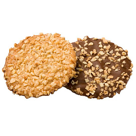 Печенье сдобное в глазури Деловой Стандарт с фундуком и шоколадом 340 г