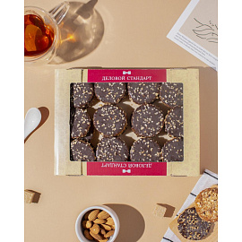 Печенье сдобное в глазури Деловой Стандарт с фундуком и шоколадом 340 г