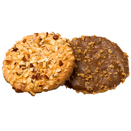 Печенье сдобное в глазури Деловой Стандарт Миндальное с шоколадом 335 г