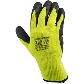 Перчатки рабочие утеплённые акриловые с латексным покрытием (10 класс вязки, универсальный размер)