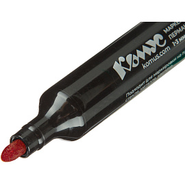 Маркер перманентный Комус красный (толщина линии 1-3 мм) круглый наконечник