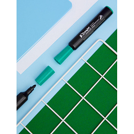 Маркер перманентный Комус зеленый (толщина линии 1-3 мм) круглый наконечник