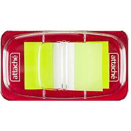 Клейкие закладки Attache пластиковые желтые по 25 листов 25x45 мм