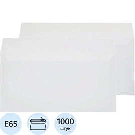 Конверт Attache Economy E65 (110x220 мм) 80 г/кв.м белый стрип (1000 штук в упаковке)