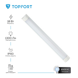 Светильник светодиодный TOPFORT СПО 18-600-6500 18Вт 1300Лм 6500К IP40 потолочный универсальный матовый