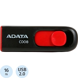 Флешка USB 2.0 16 ГБ ADATA C008 (AC008-16G-RKD)