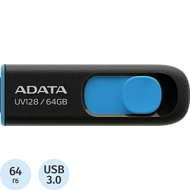 Флешка USB 3.2 64 ГБ Adata UV128 (AUV128-64G-RBE)
