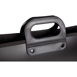 Папка-портфель пластиковая/нейлоновая Комус А4 черная (39x31.5 см, 3 отделения)