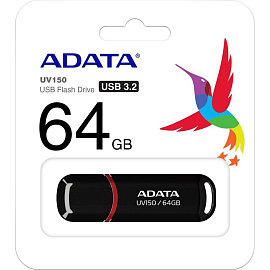Флешка USB 3.0 64 ГБ ADATA UV150 (AUV150-64G-RBK)