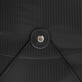 Портфель-картотека пластиковая Комус А4 черная (30.3x3.5x21.6 см, 12 отделений)