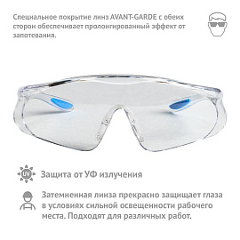 Очки защитные открытые универсальные Ампаро Гелиос прозрачные (1116)