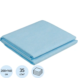 Простыня одноразовая Каптель стерильная в сложении 200x140 см голубая