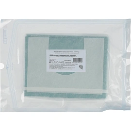 Простыня одноразовая Каптель стерильная ламинированная в сложении 90x75 см зелёная