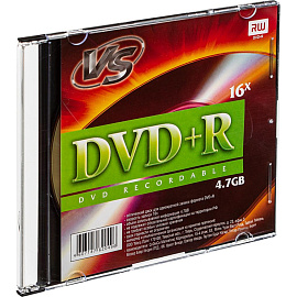 Диск DVD+R VS 4.7 ГБ 16x slim box VSDVDPRSL501 (5 штук в упаковке)
