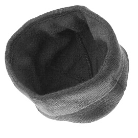 Шапка трикотажная чёрная на флисовой подкладке с отворотом