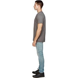 Футболка темно-серая короткий рукав 100% хлопок (размер 44-46 (М))