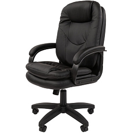 Кресло для руководителя Chairman 668 LT чёрное (экокожа, пластик)
