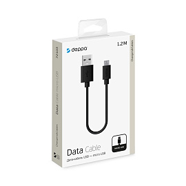 Кабель Deppa USB A - micro USB 1.2 метра (72103) фото Кабель Deppa USB A - micro USB 1.2 метра (72103)