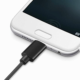 Кабель USB 2.0 – Type-C, 1 м, SONNEN, медь, для передачи данных и зарядки, черный, 513117