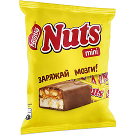 Шоколадные батончики Nuts Mini 148 г фото Шоколадные батончики Nuts Mini 148 г