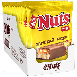 Шоколадные батончики Nuts Mini 148 г фото Шоколадные батончики Nuts Mini 148 г