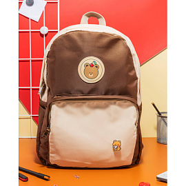 Рюкзак Комус Класс (№1 School) Мишка бежевый