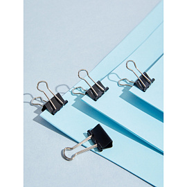 Зажимы для бумаг Комус 19 мм черные (12 штук в упаковке)