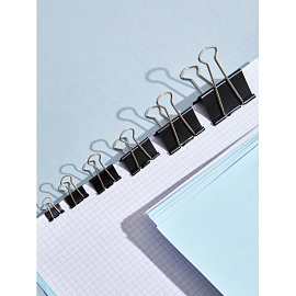 Зажимы для бумаг Комус 19 мм черные (12 штук в упаковке)