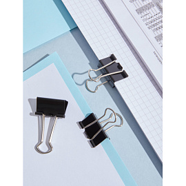 Зажимы для бумаг Комус 25 мм черные (12 штук в упаковке) фото Зажимы для бумаг Комус 25 мм черные (12 штук в упаковке)